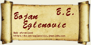 Bojan Eglenović vizit kartica